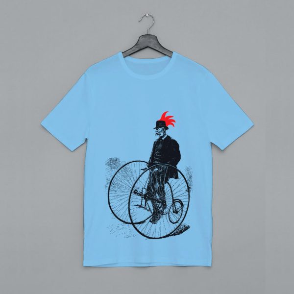Old school biker tshirt blue