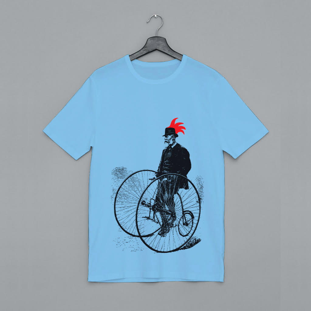 Old school biker tshirt blue