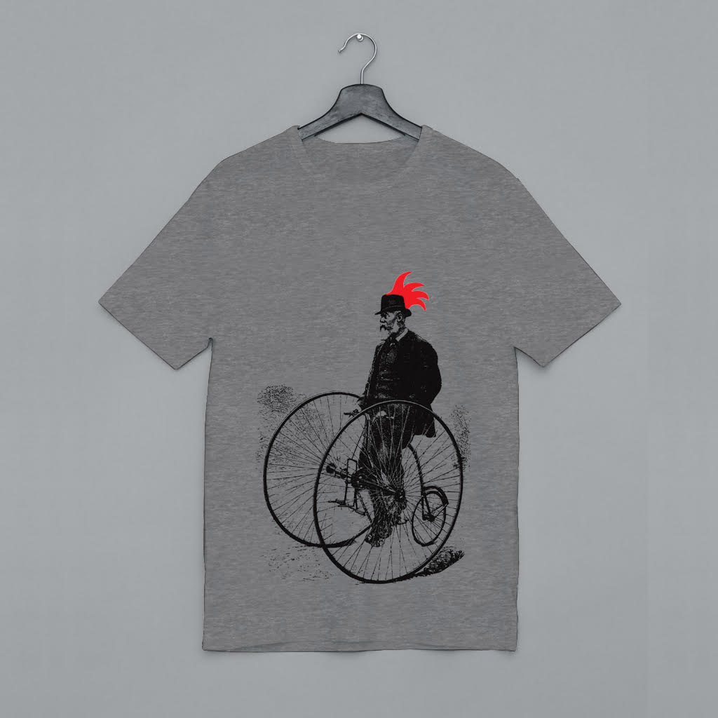 Old school biker tshirt dark grey