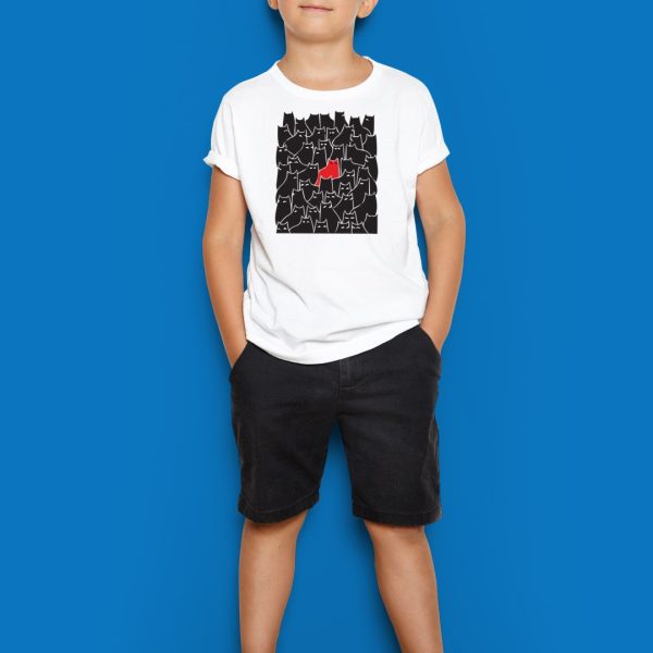 Alternative view of black-and-red-cat