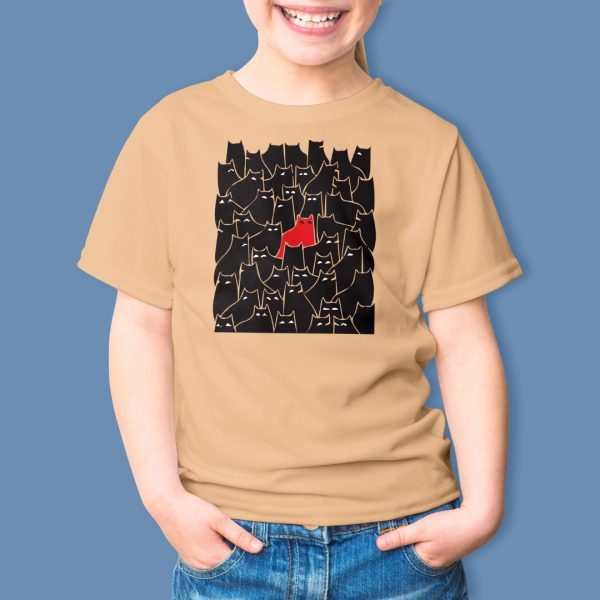 Alternative view of black-and-red-cat